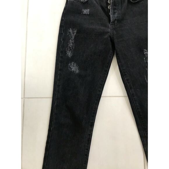 Carmar Distressed High Waist Button Fly Crop Cut Off Jeans - Picture 5 of 10